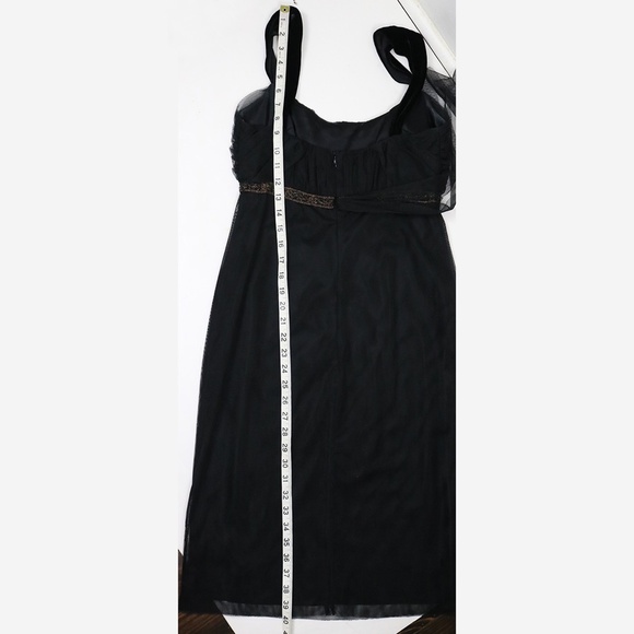 Vera Wang Women's Size 4 Black Empire Waist Mesh Tulle Overlay Goth Witch Beaded - Picture 12 of 14